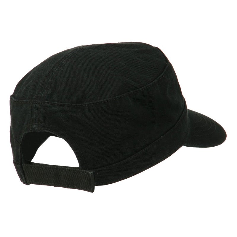 OTTO Garment Washed Adjustable Army Cap - Black OSFM - Image 3